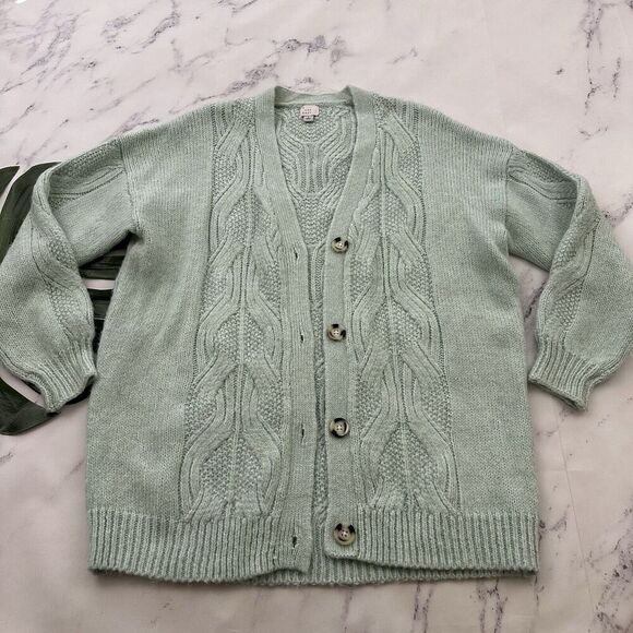 a new day Sweaters - A New Day Target Womens Chunky Cardigan Sweater Size L Mint Green Cable Knit